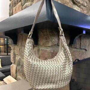 Bag Chic Woven Hobo Bag -Metallic Beige Relic by Fossil
